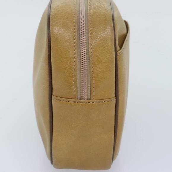 LOEWE Anagram Clutch Bag Leather Beige Brown Gold Auth 93389 - Picture 4 of 16